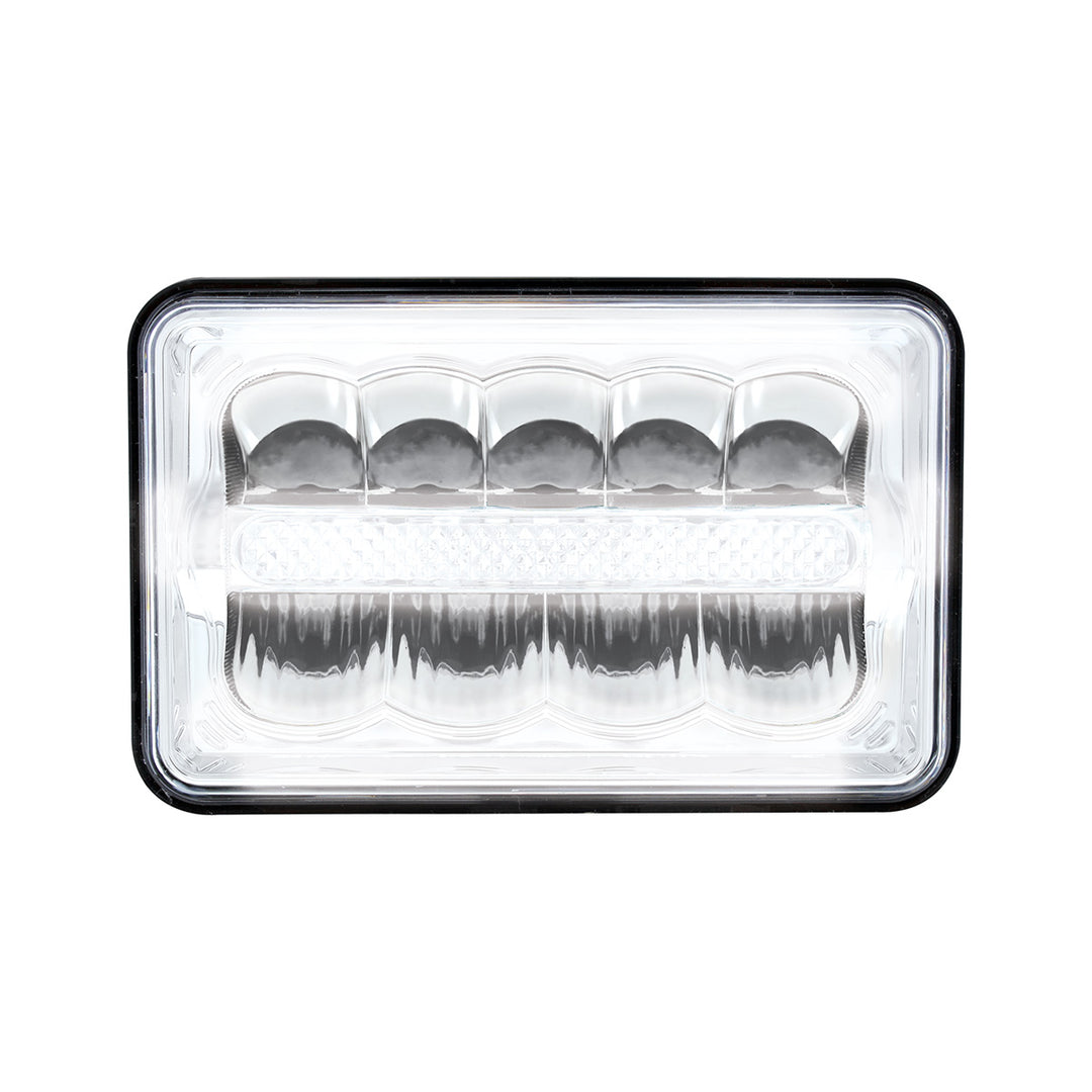 ULTRALIT - 9 High Power LED 4" x 6" Rectangular Light With White Position Light Bar