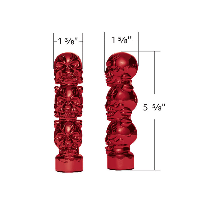 1/2" - 13 Thread-On 3 Skull Candy Color Shift Knob - Candy Red