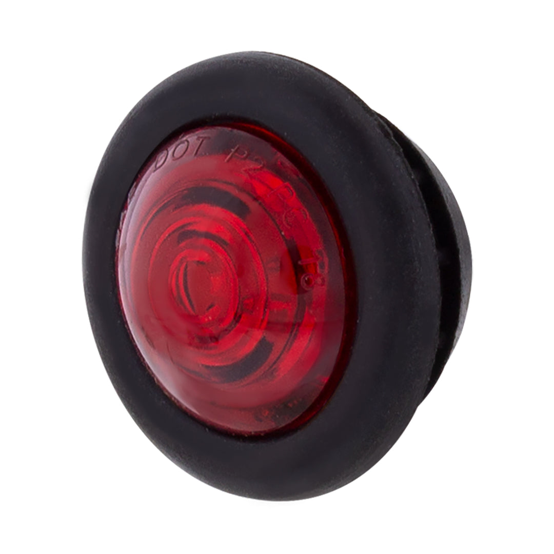 1 LED 3/4" Mini Clearance Light Red LED With Red Lens With Rubber Grommet (Bulk)