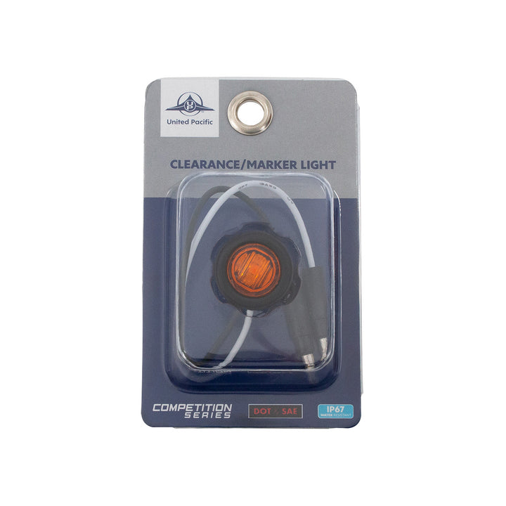 Single SMD LED 3/4" Mini Light (Clearance/Marker) With Rubber Grommet - Amber LED/Amber Lens