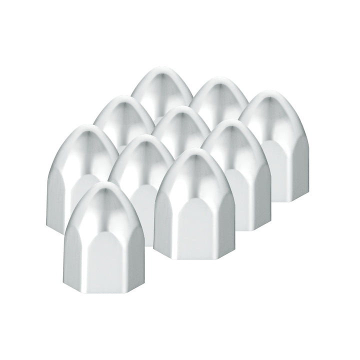 7/16" x 3/4" Chrome Plastic Bullet Nut Covers - Push-On (10-Pack)