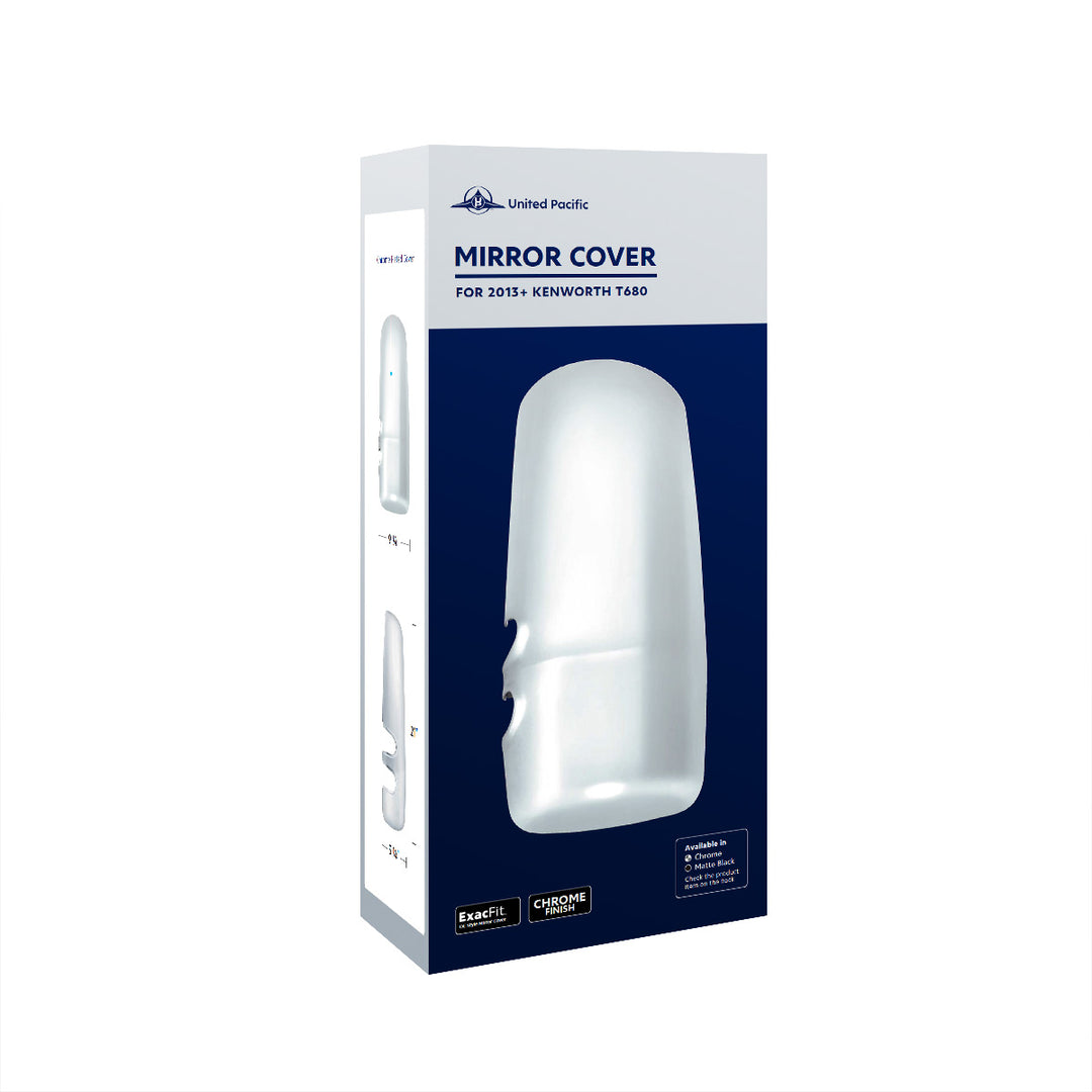 Chrome Mirror Cover For 2013-2025 Kenworth T680 - Passenger