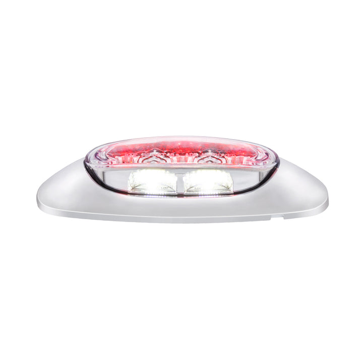 5 LED Reflector Light (Auxiliary/Utility) With Side Ditch Light - Red LED/Clear Lens (Bulk)