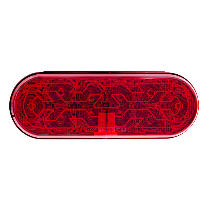 10 LED 6" Oval Light (Stop, Turn &amp; Tail) With Heated Lens - Red LED/Red Lens