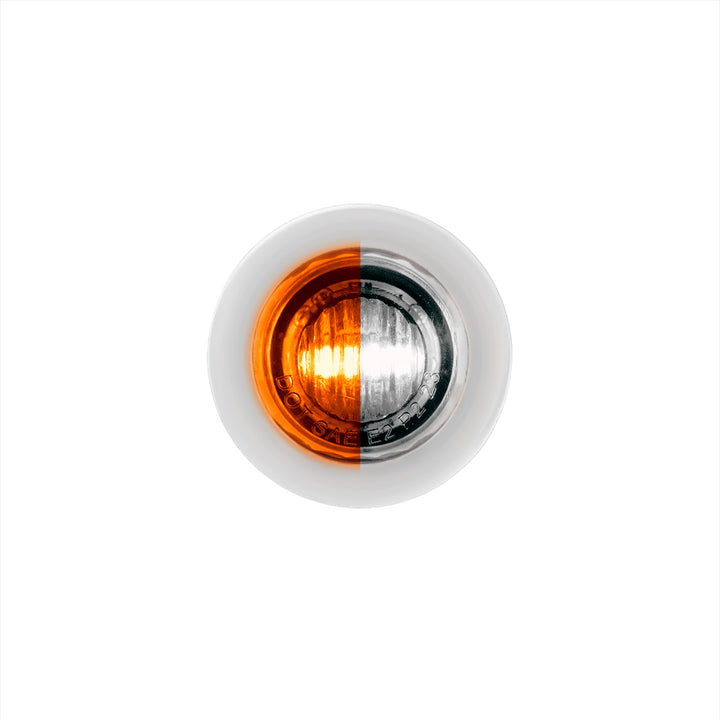 2 LED 3/4" Mini Double Fury Light (Clearance/Marker) - Amber &amp; White LED/Clear Lens