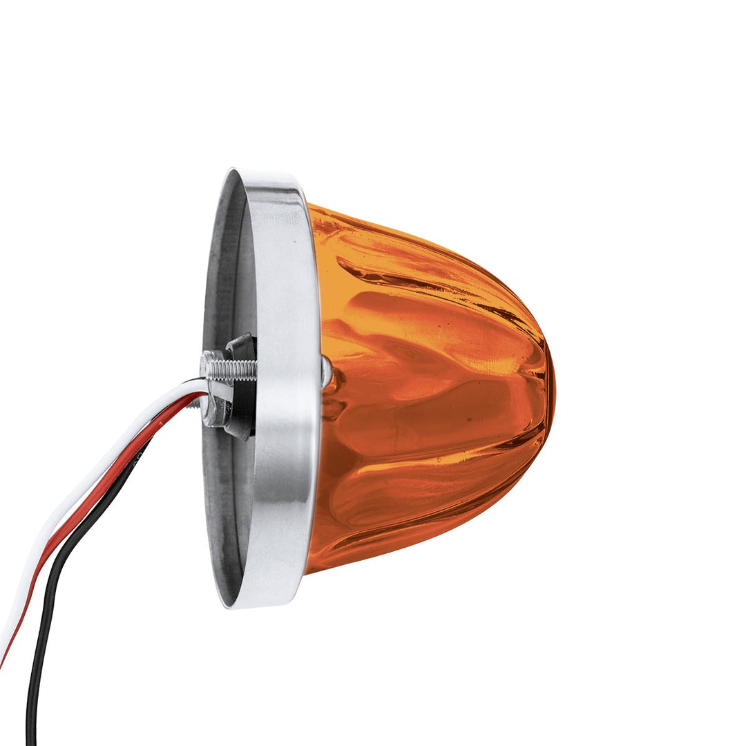 Glass Watermelon Light Kit With 4 LED Light - Amber LED/Dark Amber Lens