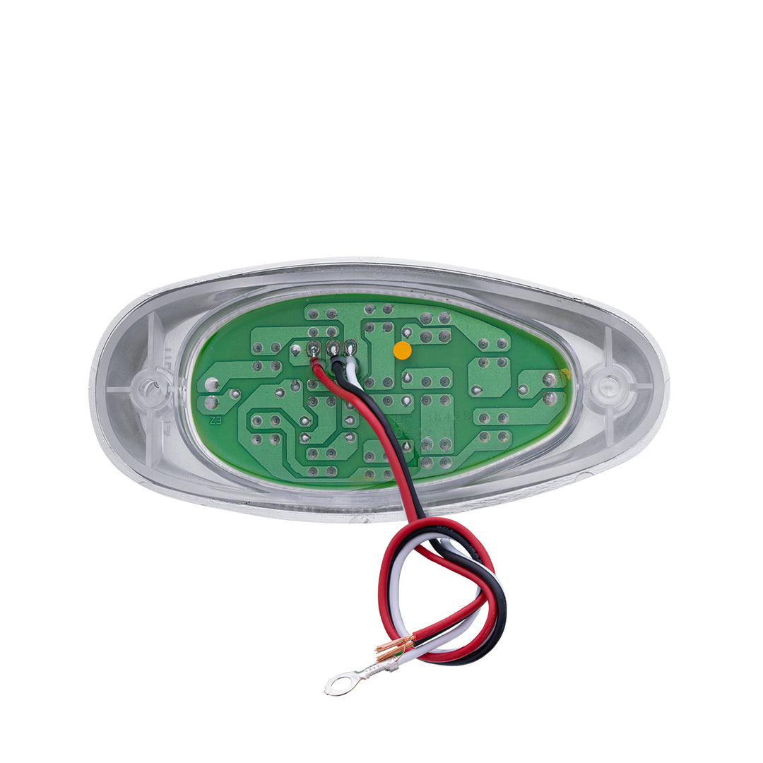 15 LED Sleeper Light With Bezel For Freightliner (Clearance/Marker) - Amber LED/Amber Lens (Pair)