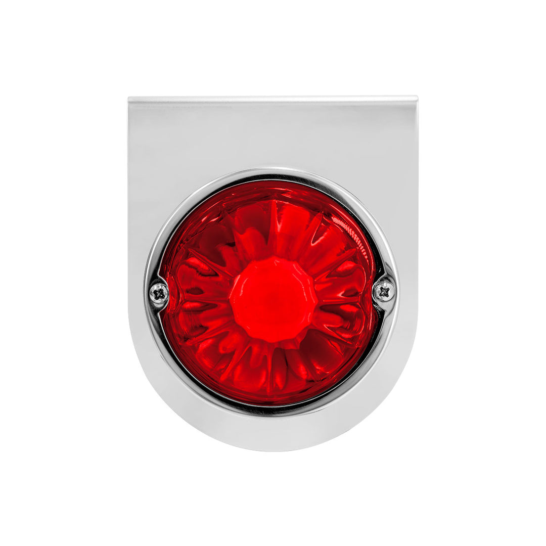 Dual Function Glass Watermelon Light With Stainless Steel Light Bracket Kit With LED Bulb - Red LED/Red Lens