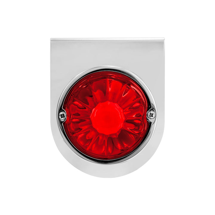 Dual Function Glass Watermelon Light With Stainless Steel Light Bracket Kit With LED Bulb - Red LED/Red Lens