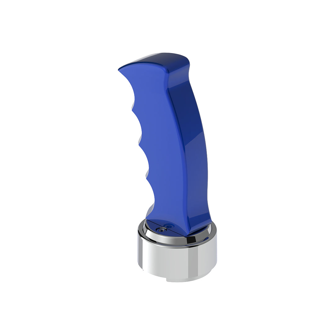 Thread-On Pistol Grip Gearshift Knob With Chrome 9/10 Speed Adapter - Indigo Blue