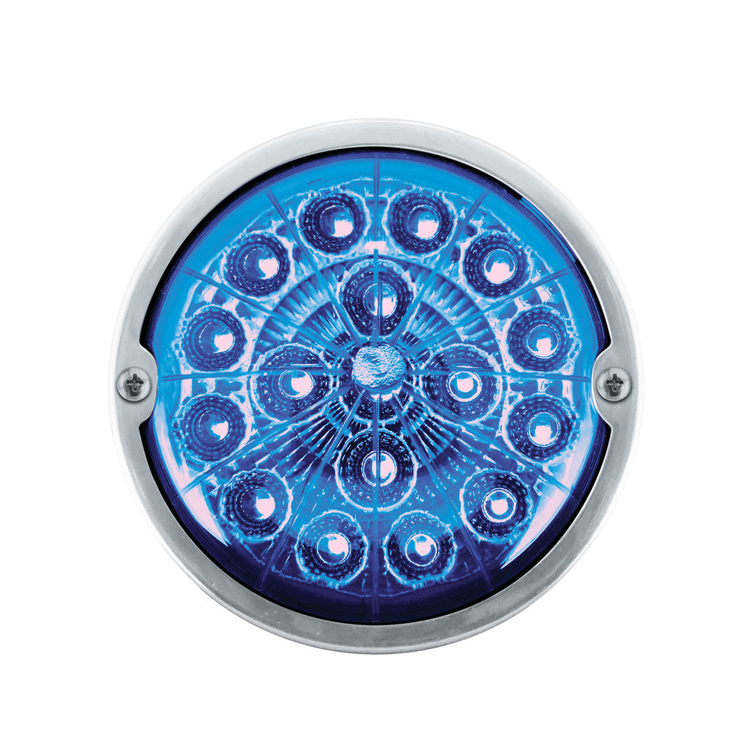 Double Fury 17 LED Dual Function Watermelon Torpedo Cab Light - Amber &amp; Blue LED/Clear Lens