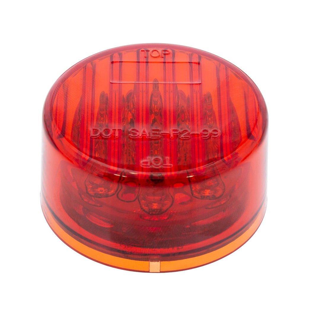 9 LED 2" Round Light (Clearance/Marker) - Red LED/Red Lens (Bulk)