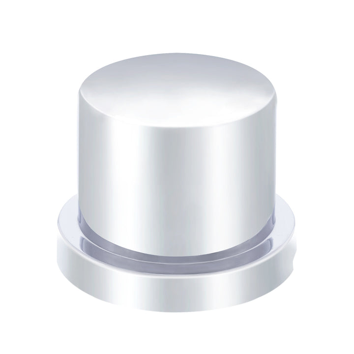 11/16" x 15/16" Chrome Plastic Flat Top Nut Covers - Push-On (10-Pack)