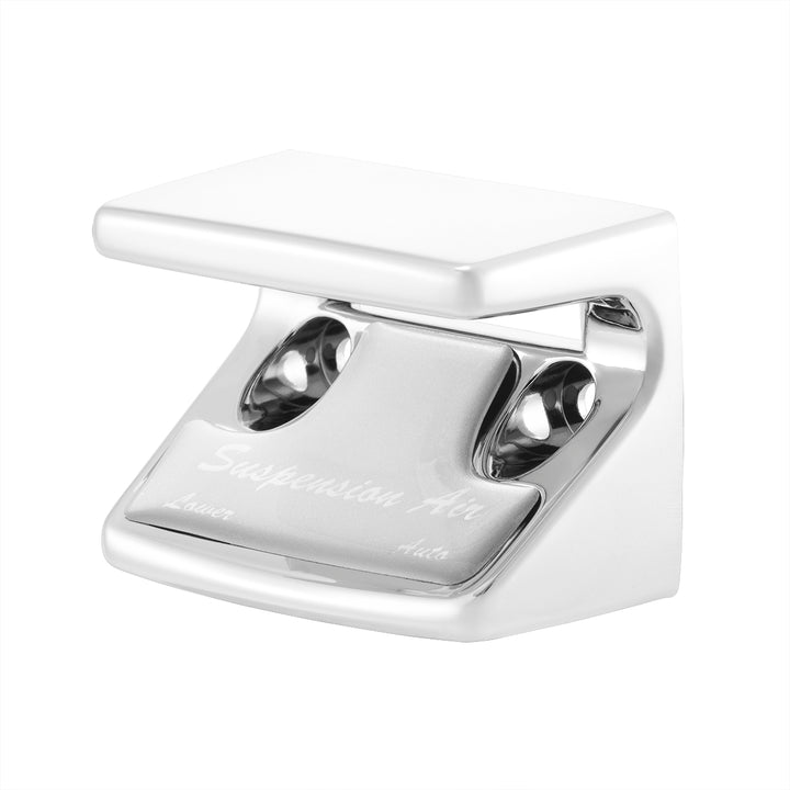 Chrome Plastic Suspension Air Switch Guard With Glossy Sticker For 1990-2010 Freightliner Classic - Silver