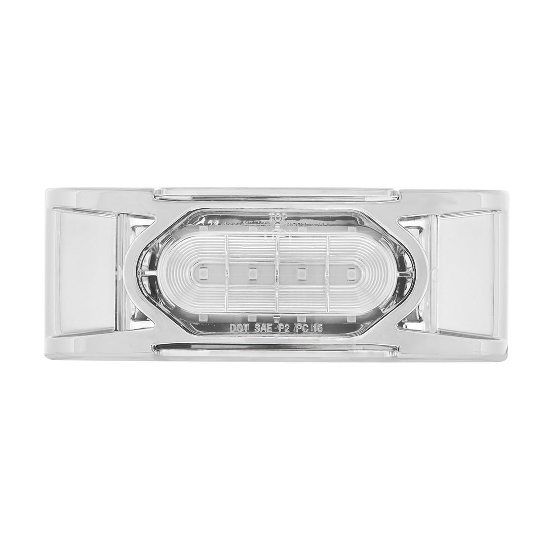 16 LED Reflector Light (Clearance/Marker) With Chrome Bezel - Red LED/Clear Lens