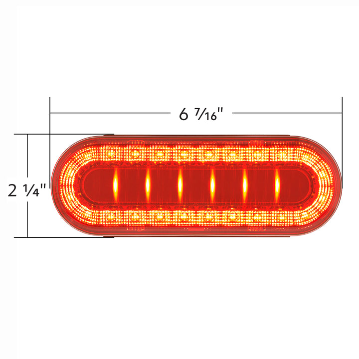 30 LED 6" Oval Lumos Light I - Series (Stop, Turn &amp; Tail) - Red LED/Red Lens