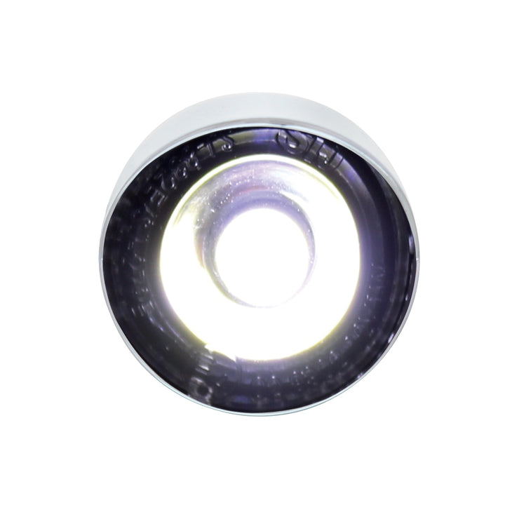 3 High Power LED 1" Light (Clearance/Marker) With Visor - White LED/Clear Lens