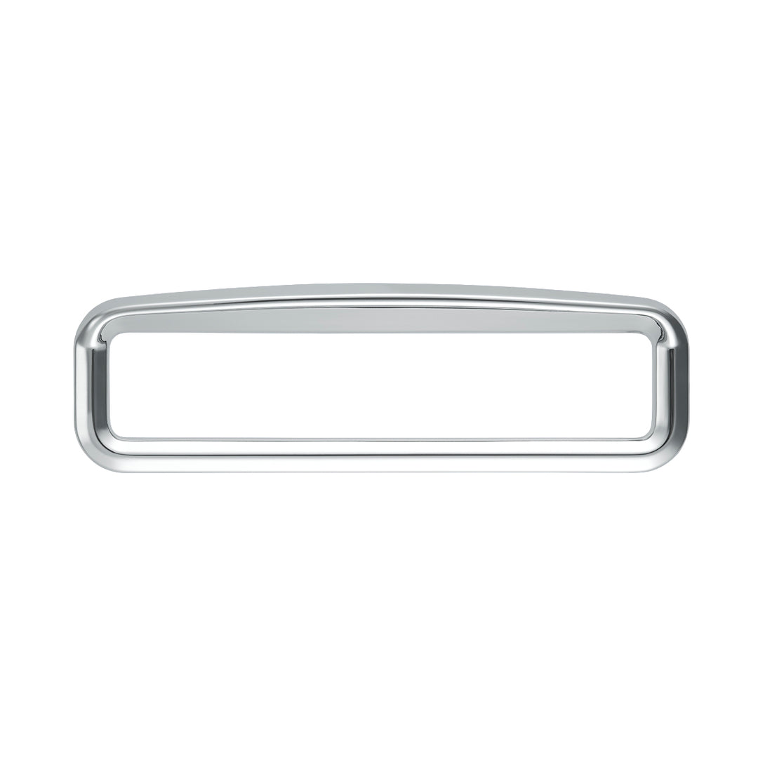 Chrome Bezel With Visor For 4-3/8" x 7/8" Kenworth Glove Box Emblem