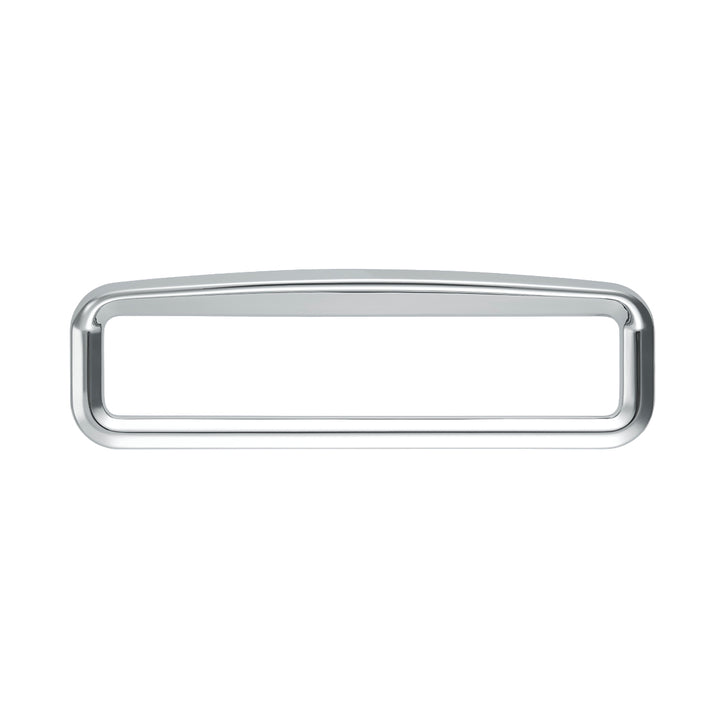Chrome Bezel With Visor For 4-3/8" x 7/8" Kenworth Glove Box Emblem