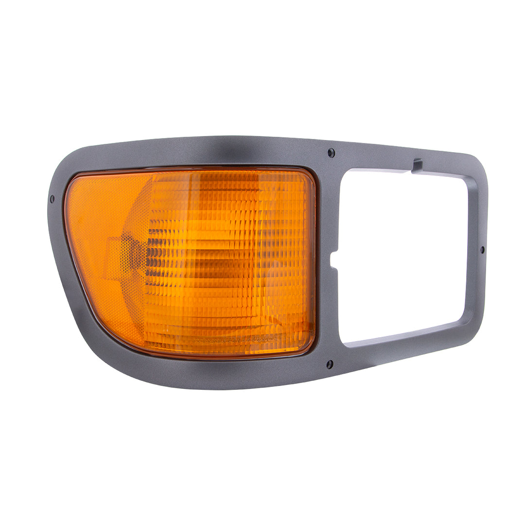 Gray Plastic Headlight Bezel With Parking Light For 2000-2015 Ford F-650/F-750 - Passenger