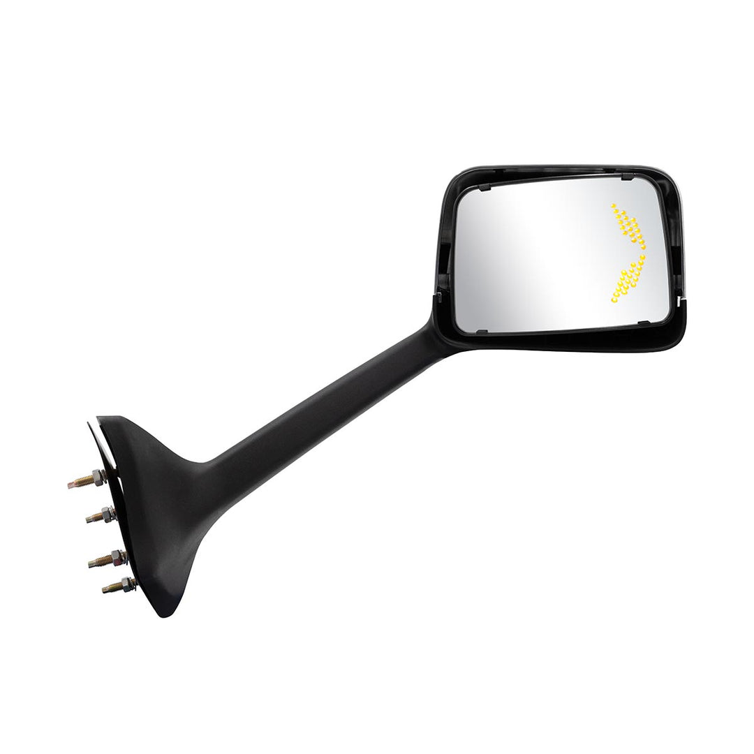 Chrome Plastic Hood Mirror Assembly With Sequential LED Turn Signals For 2018-2024 International LT - Passenger