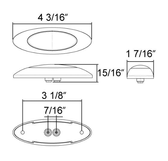6 LED M5 Millennium GloLight (Clearance/Marker) - Amber LED/Clear Lens