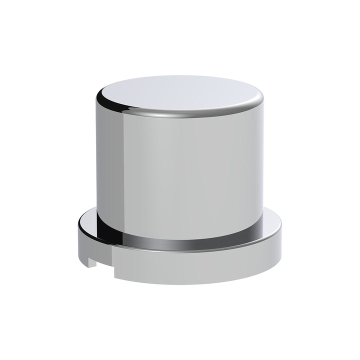 15/16" x 1-3/16" Chrome Plastic Flat Top Nut Covers - Push-On (10-Pack)