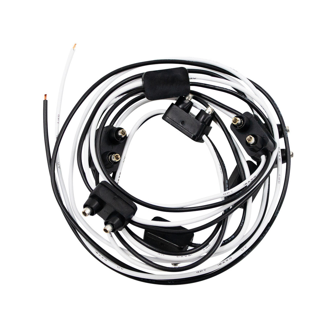 8 Count 2 - Prong Male Bullet Plugs 16G Wire Harness - 7" Lead Between Plugs (Bulk)