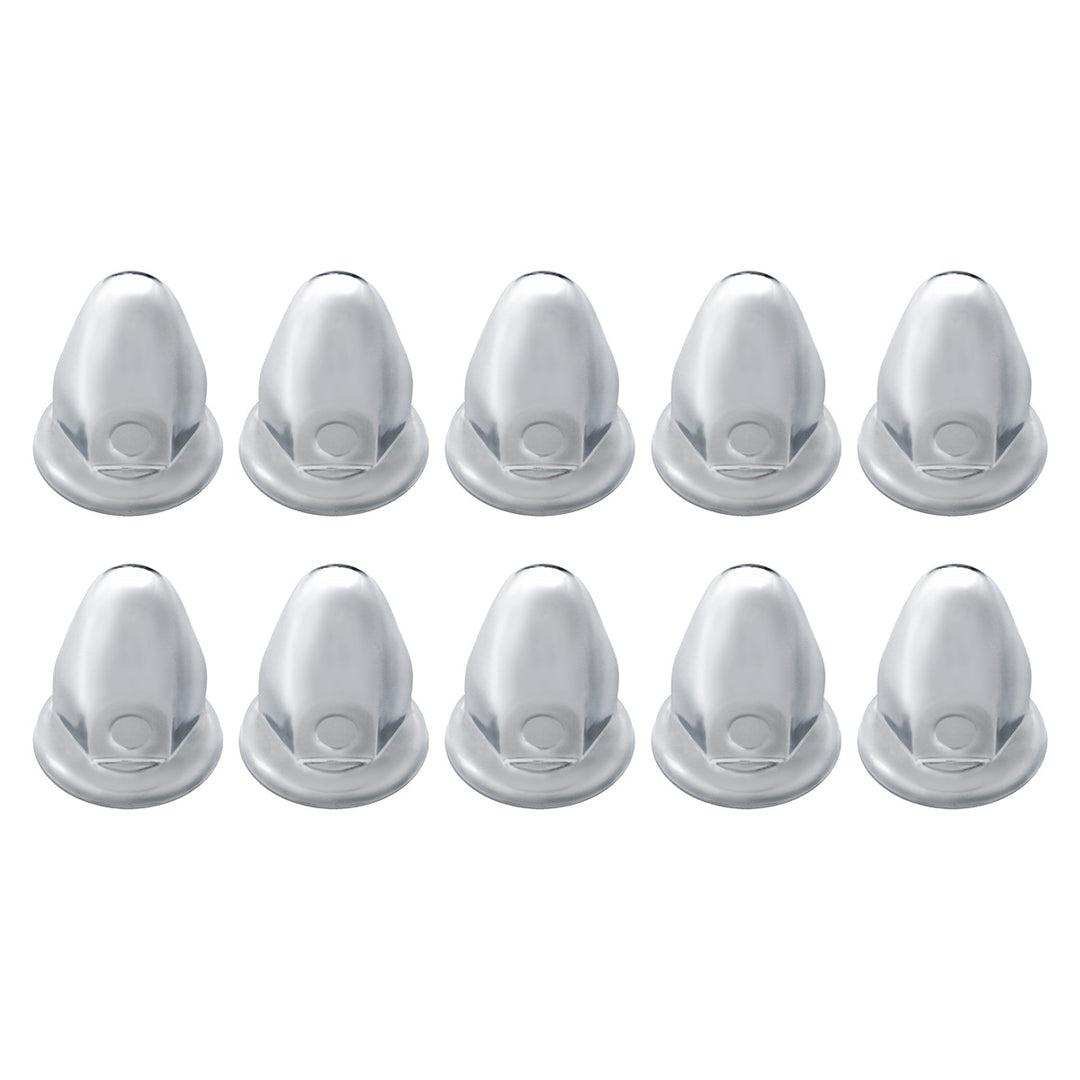 33mm x 2-1/8" Chrome Steel Bullet Nut Covers With Flange (10-Pack)