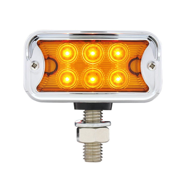 12 LED Dual Function Double Face Light W/Visor - T - Mount - Amber &amp; Red LED/Amber &amp; Red Lens