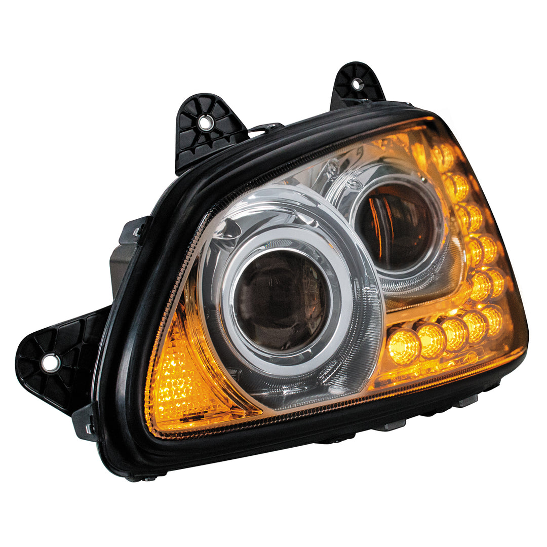 Chrome Projection Headlight Assembly For 2008-2017 Kenworth T660 - Driver