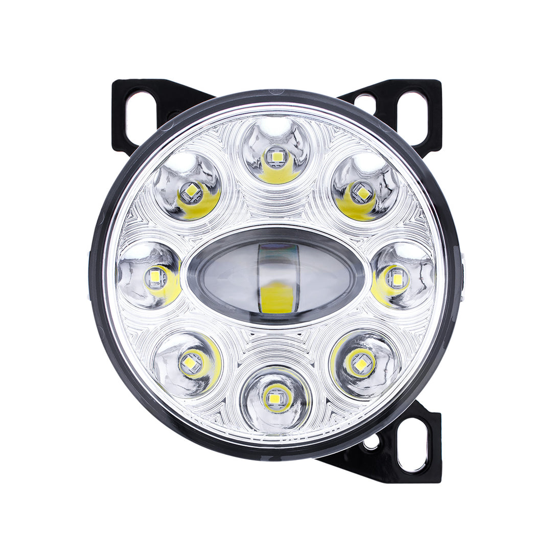 9 LED Projector Fog Light With LED Position Lights For Peterbilt 579/587 &amp; Kenworth T660 - Chrome