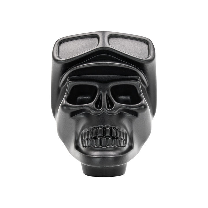 Aluminum Skull Biker 1/2" - 13 Thread-On Gearshift Knob - Black (Bulk)