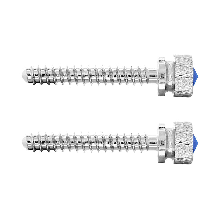 Chrome Long Dash Screw With Color Crystal For Freightliner - Blue (2-Pack)
