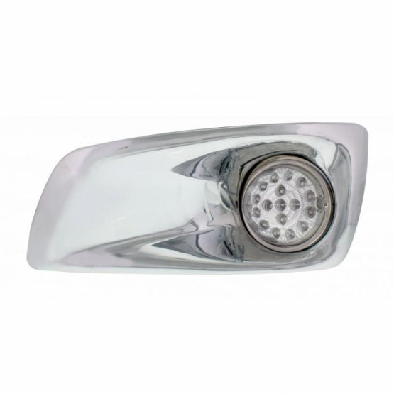 Fog Light Cover With Amber LED Hi/Lo Clear Style Reflector Light For 2007-17 KW T660 - Driver - Clear Lens