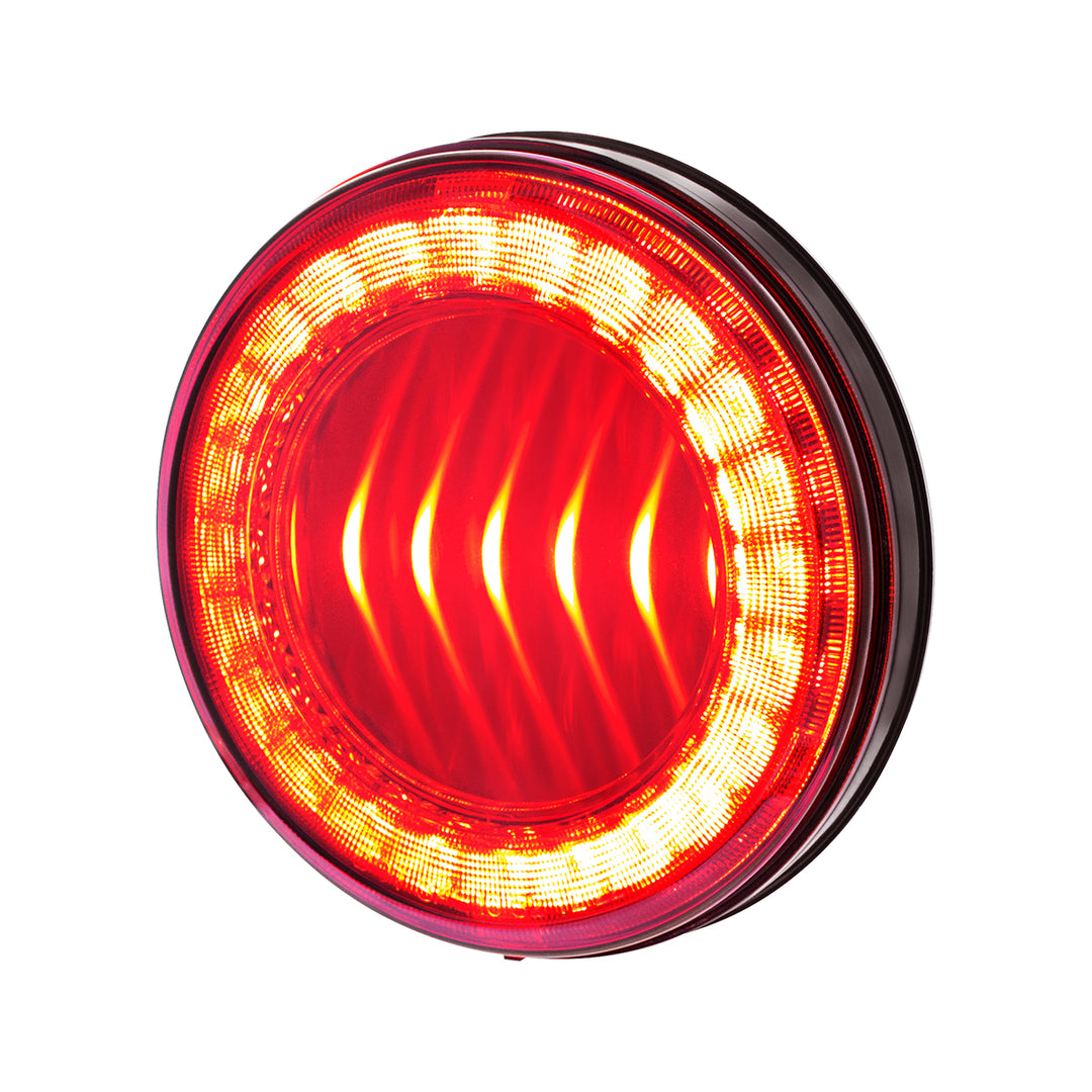 30 LED 4" Round Lumos Light I - Series (Stop, Turn &amp; Tail) - Red LED/Red Lens