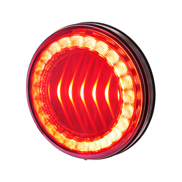 30 LED 4" Round Lumos Light I - Series (Stop, Turn &amp; Tail) - Red LED/Red Lens