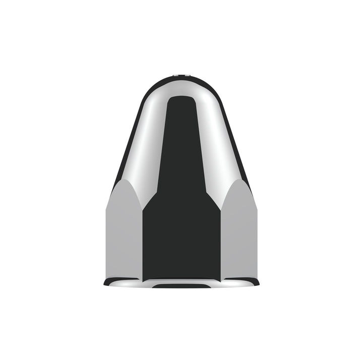 1-1/2" x 2-3/4" Chrome Plastic Bullet Nut Covers - Push-On (Color Box of 20)