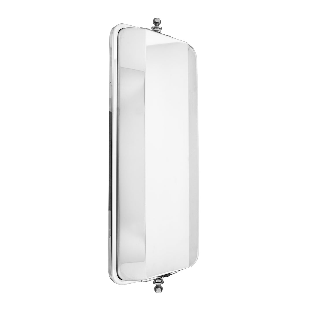 7" x 16" 430 Stainless Steel West Coast Style Mirror With Convex Lower Mirror - Non Heated