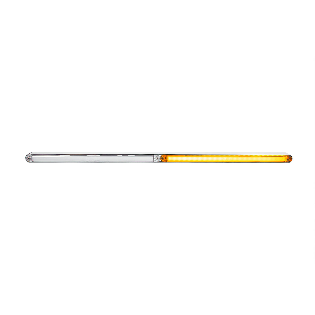 Dual 24 LED Dual Function 12" GloLight Bar With Bezel - Amber LED/Clear Lens