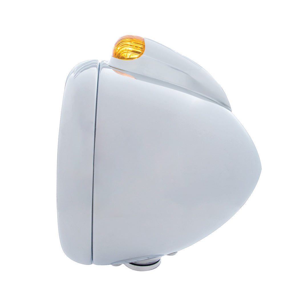 Stainless Steel Guide 682-C Headlight H4 With 6 Amber LED &amp; Dual Mode LED Signal - Amber Lens