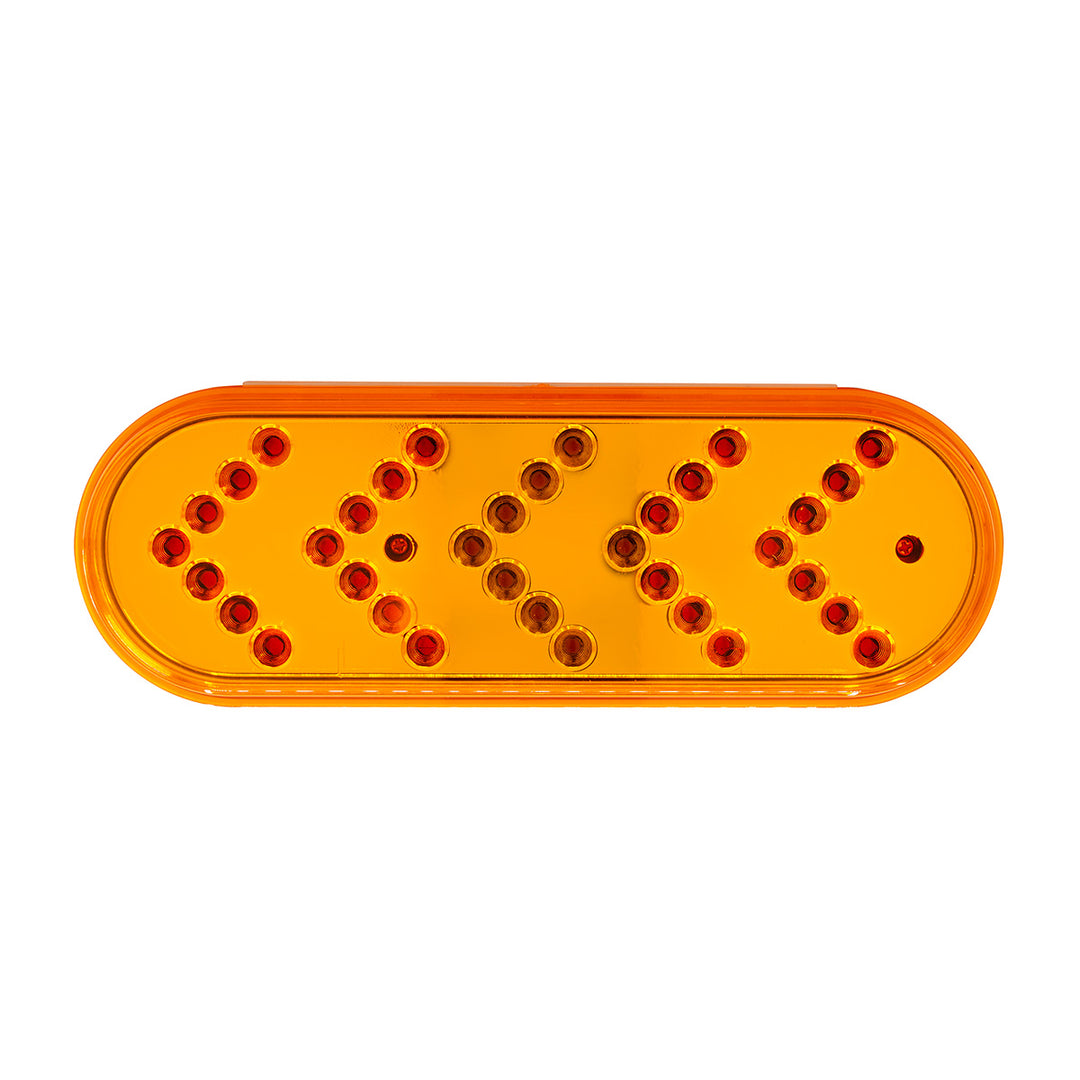 35 LED 6" Reflector Oval Sequential Turn Signal Light - Amber LED/Amber Lens (Bulk)