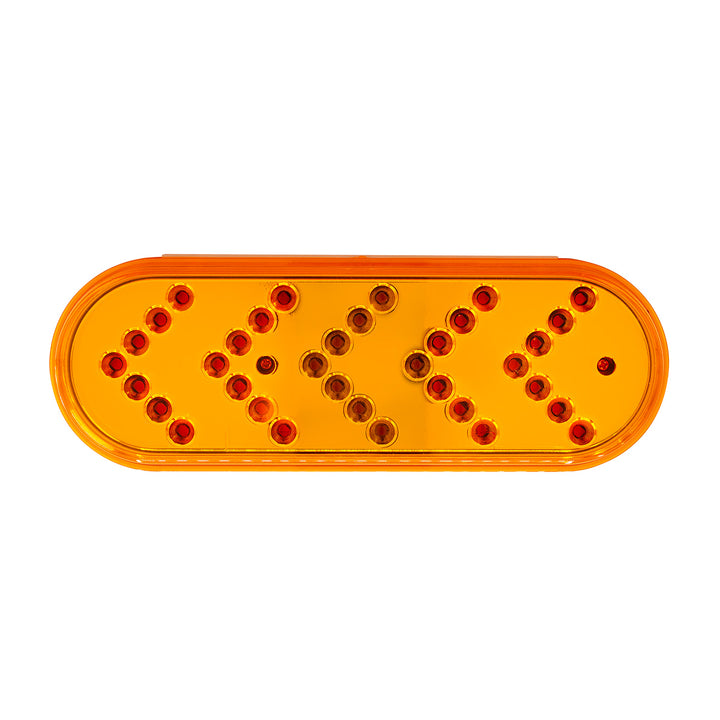 35 LED 6" Reflector Oval Sequential Turn Signal Light - Amber LED/Amber Lens (Bulk)