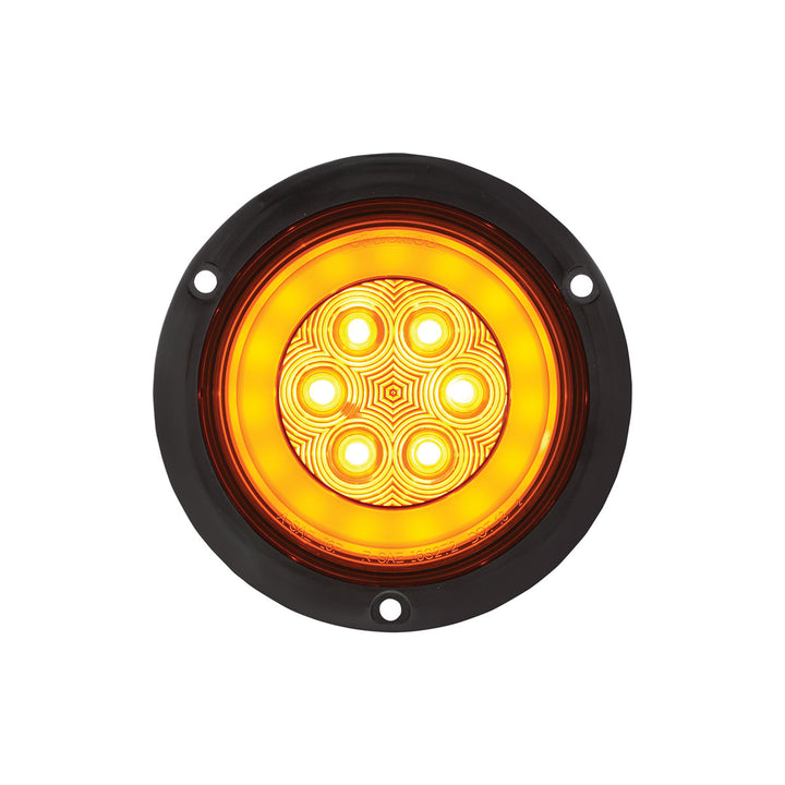 21 LED 4" Flange Mount GloLight (Turn Signal) - Amber LED/Amber Lens