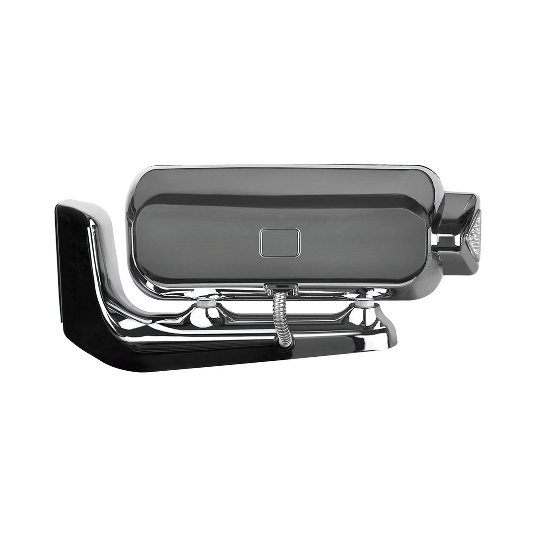 High Power LED Black Projection Headlight Assembly With Mounting Arm &amp; Turn Signal - Passenger