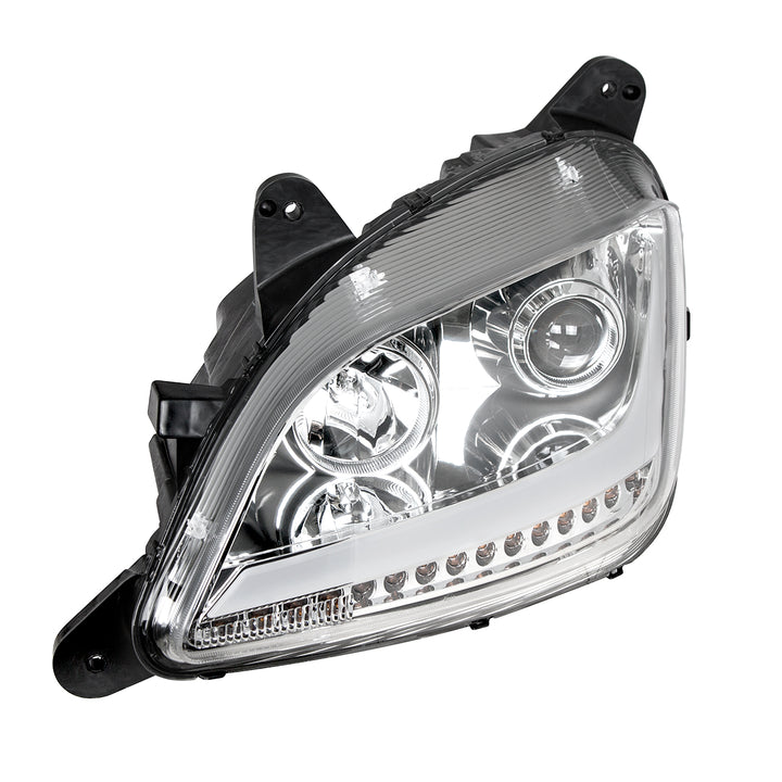 Chrome Projection Headlight With LED Position Light &amp; Signal For 2012-2021 Peterbilt 579 - Driver