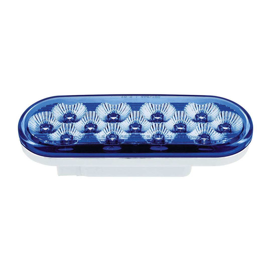 13 LED 6" Oval Double Fury Light (Stop &amp; Turn) - Red &amp; Blue LED/Clear Lens