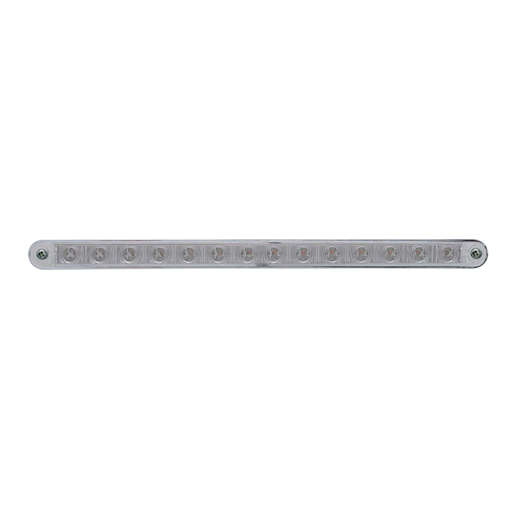 14 LED 12" Sequential Light Bar With Bezel - Amber LED/Clear Lens