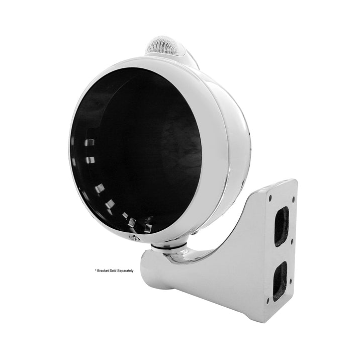 Stainless Steel Guide 682-C Headlight No Bulb With LED Signal - Clear Lens