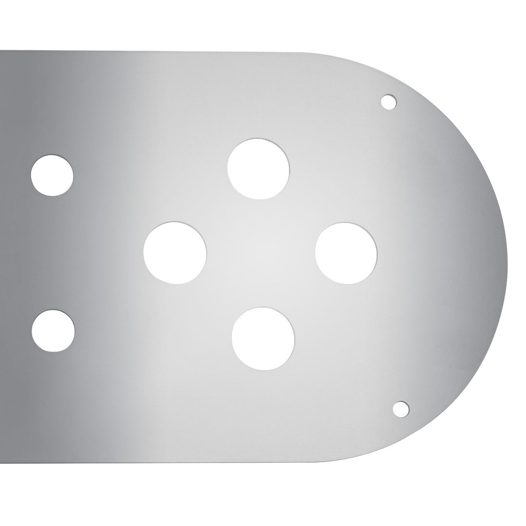 Stainless Steel Above Door Dome Light Plate With 8 x 3/4" Mini Light Cutouts For Kenworth &amp; Peterbilt Trucks